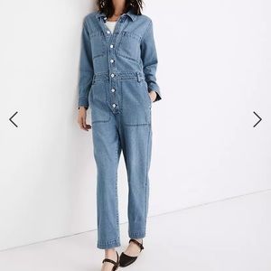 Madewell Denim Relaxed Coverall Jumpsuit in Glenroy Wash